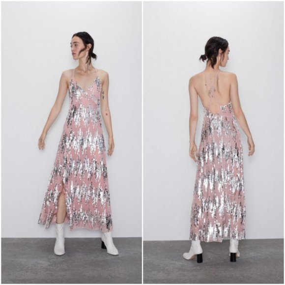 ZARA STRAPPY DRESS WITH SEQUINS 2878/473 - Picture 4 of 7